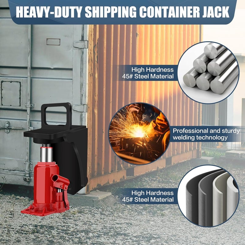 TNCZHYLX Shipping Container Jack, Bottle Jack Accessories, Container Jack Lugs, Duty Shipping Container Jack Lug with U-Shaped Handle (Black) - Image 3